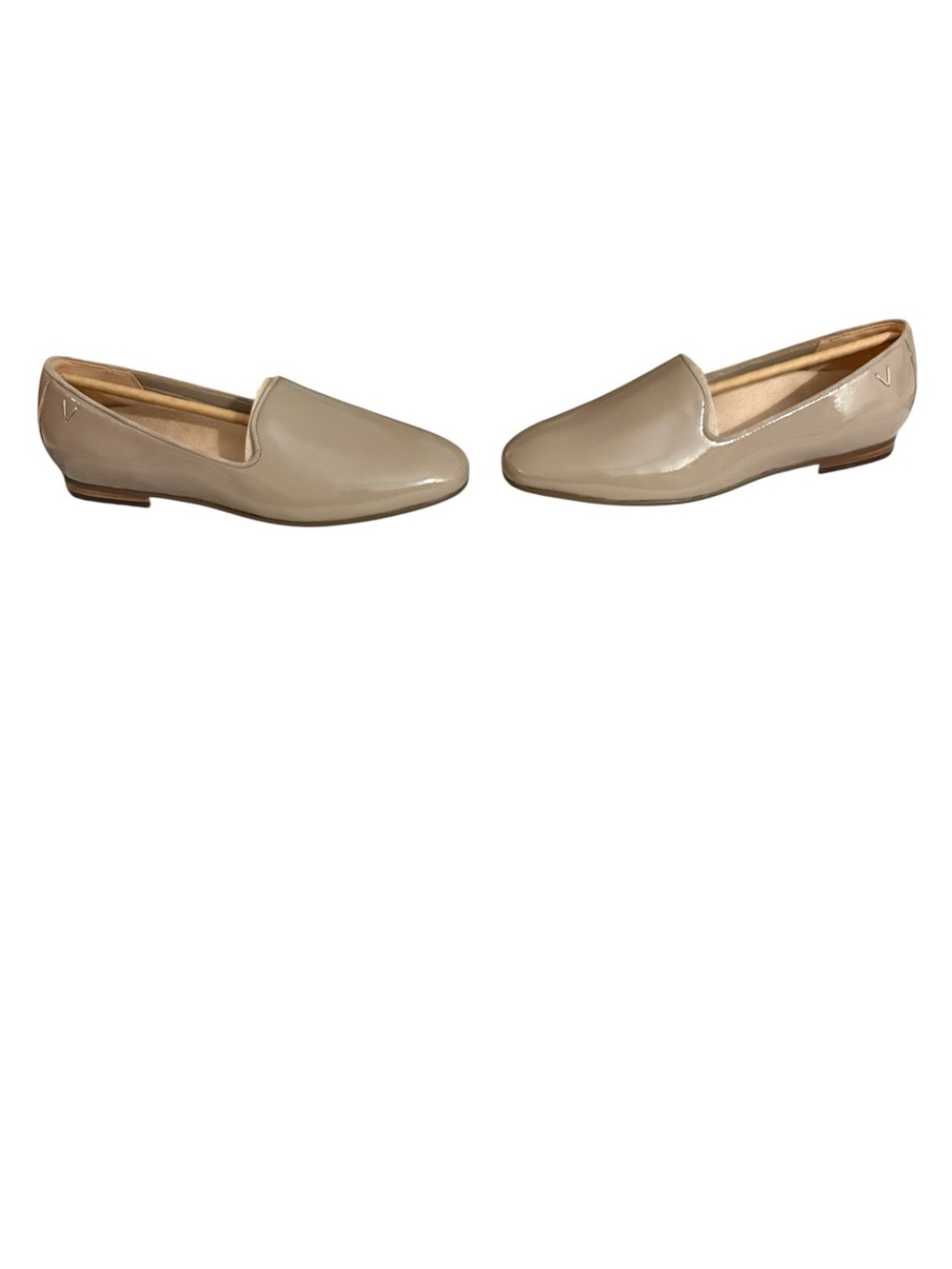 Vionic Women's Patent Leather Slip-On Loafers in Taupe